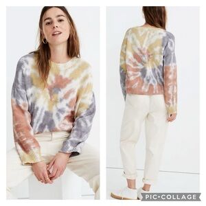 EUC Madewell Tie-Dye Westford Pullover Sweater in Lighthouse